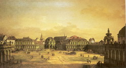 Каналетто (Canaletto) (собств. Каналь, Canal) Джов: Площадь Цвингерхоф в Дрездене