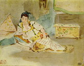 Делакруа (Delacroix) Эжен : Алжирские женщины. Этюд 1