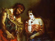 Делакруа (Delacroix) Эжен : Клеопатра и крестьянин