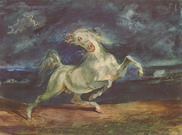 Делакруа (Delacroix) Эжен : Лошадь, испуганная молнией