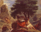Делакруа (Delacroix) Эжен : Львиная охота в Марокко