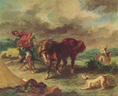 Делакруа (Delacroix) Эжен : Марокканец и его конь