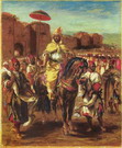 Делакруа (Delacroix) Эжен : Мулей Абдер-Рахман в окружении телохранителей и принцев