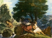 Делакруа (Delacroix) Эжен : Охота на львов в Марокко