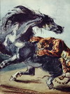 Делакруа (Delacroix) Эжен : Тигр, напавший на лошадь