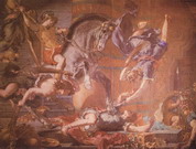 Делакруа (Delacroix) Эжен : Фреска. Изгнание Илиодора из храма. Деталь. Церковь св. Сульпиция