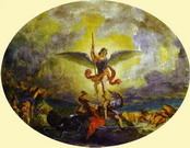 Делакруа (Delacroix) Эжен : Фреска. Святой Михаил побеждает дьявола