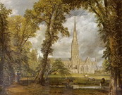 Делакруа (Delacroix) Эжен : Вид на собор в Солсбери из епископского сада
