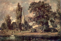 Делакруа (Delacroix) Эжен : Собор в Солсбери. Вид с реки