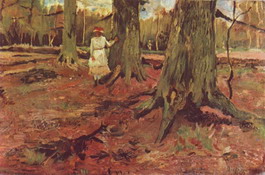 Ван Гог (van Gogh) Винсент : Девушка в белом на лесной опушке