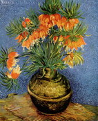 Ван Гог (van Gogh) Винсент : Натюрморт с цветами в бронзовой вазе