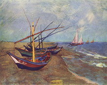 Ван Гог (van Gogh) Винсент : Рыбачьи лодки на берегу Сен-Марье