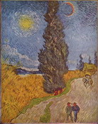 Ван Гог (van Gogh) Винсент : Сельская дорога с кипарисами