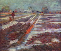 Ван Гог (van Gogh) Винсент : Снег на полях близ Арля