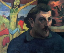 Гоген (Gauguin) Поль : Автопортрет с желтым Христом