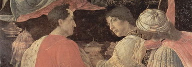 Боттичелли (Botticelli) Сандро (наст. Алессандро Ф: Алтарь Заноби. Поклонение волхвов Деталь. Пьеро и Джованни ди Медичи