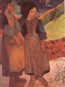 Гоген (Gauguin) Поль : Две бретонки на берегу моря
