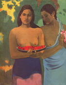 Гоген (Gauguin) Поль : Две девушки с цветами манго