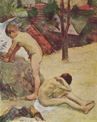 Гоген (Gauguin) Поль : Купание бретонских мальчиков