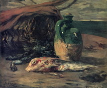 Гоген (Gauguin) Поль : Натюрморт с рыбами