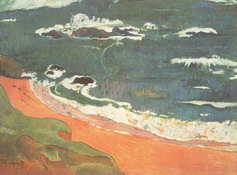 Гоген (Gauguin) Поль : Пляж в Ле Пульдью