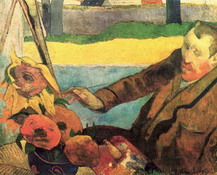 Гоген (Gauguin) Поль : Портрет Винсента Ван Гога, рисующего подсолнухи