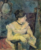 Гоген (Gauguin) Поль : Портрет мадам Гоген в вечернем платье