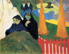 Гоген (Gauguin) Поль : Старые девы бредут по зимнему саду в Арле