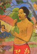 Гоген (Gauguin) Поль : Таитянка с фруктом. Деталь