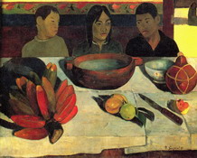 Гоген (Gauguin) Поль : Трапеза. Натюрморт с бананами