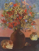 Гоген (Gauguin) Поль : Цветы и кошки