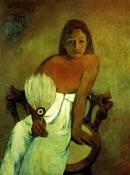 Гоген (Gauguin) Поль : Юная девушка с веером