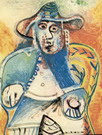 Пикассо Пабло: Сидящий человек в шляпе