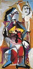 Пикассо Пабло: Сидящий человек с трубкой и амур