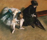 Дега (Degas) Эдгар : Балерина и женщина с зонтом