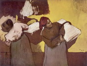 Дега (Degas) Эдгар : Две прачки с бельем