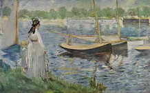 Мане (Manet) Эдуар: Берег Сены близ Аожантея
