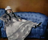 Мане (Manet) Эдуар: Портрет госпожи Мане на синей софе