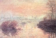 Моне (Monet) Клод: Закат в Лавакуре