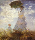 Моне (Monet) Клод: На прогулке. Камилла и Жан Моне