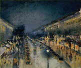 Моне (Monet) Клод: Бульвар Монмартр. Ночь