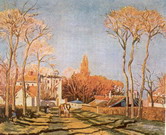 Моне (Monet) Клод: Въезд в деревню Вуазен