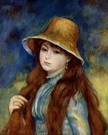 Ренуар Пьер Огюст: Девушка в соломенной шляпе