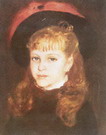 Ренуар Пьер Огюст: Девочка в шляпе с розовыми перьями