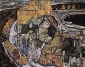 Шилле (Schielle) Эгон : Дома, стоящие дугой, или город на острове