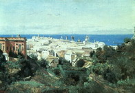Коро (Corot) Жан Батист Камиль : Вид Генуи с места прогулок в Аква Соло