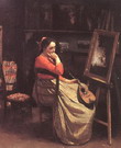 Коро (Corot) Жан Батист Камиль : Молодая женщина с мандолиной