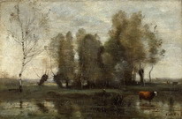 Коро (Corot) Жан Батист Камиль : Деревья среди болота
