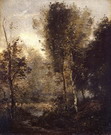 Коро (Corot) Жан Батист Камиль : Пруд в лесной чаще