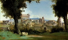 Коро (Corot) Жан Батист Камиль : Вид садов от Фарнез Гарденс